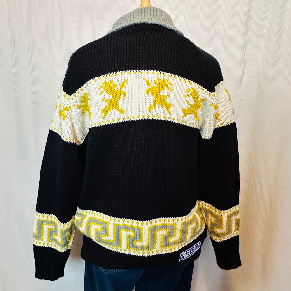 Mecca‎ vintage Mens XL Greek Key Aztec Print Knit Sweater - Picture 6 of 11